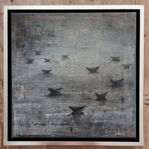 167.  Małgorzata Wójcik, 2025, cykl ''Odyseusze'', nr1,  30x30cm, akryl na płótnie, zabezpieczony werniksem, sygnowany na odwrociu