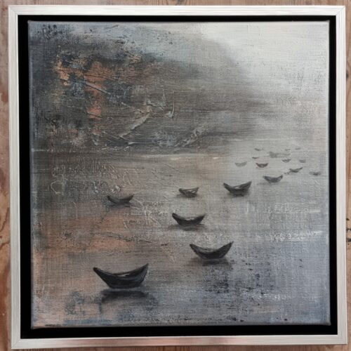 168.  Małgorzata Wójcik, 2025, cykl ''Odyseusze'', nr2,  30x30cm, akryl na płótnie, zabezpieczony werniksem, sygnowany na odwrociu