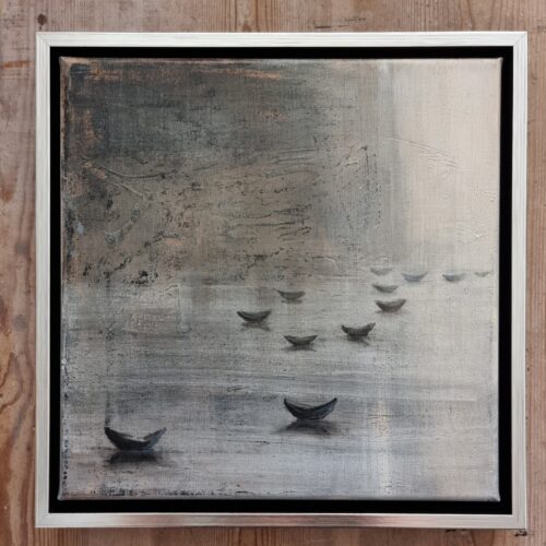 170.  Małgorzata Wójcik, 2025, cykl ''Odyseusze'', nr4,  30x30cm, akryl na płótnie, zabezpieczony werniksem, sygnowany na odwrociu