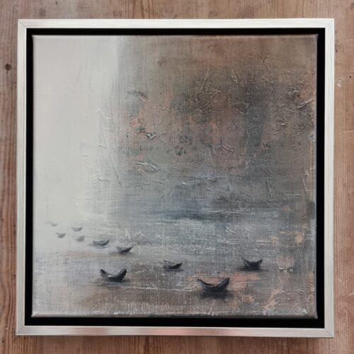 171.  Małgorzata Wójcik, 2025, cykl ''Odyseusze'', nr5,  30x30cm, akryl na płótnie, zabezpieczony werniksem, sygnowany na odwrociu