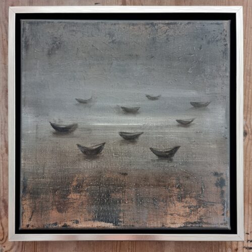 172.  Małgorzata Wójcik, 2025, cykl ''Odyseusze'', nr6,  30x30cm, akryl na płótnie, zabezpieczony werniksem, sygnowany na odwrociu
