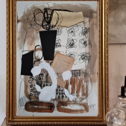 Małgorzata Wójcik, 2025, Kompozycja Abstrakcyjna Nr 19 , 50x70 cm, technika mieszana na papierze, sygn. na odwrocie