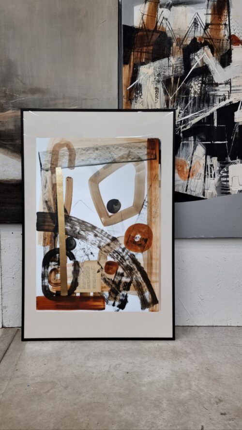 Małgorzata Wójcik, 2025, Kompozycja Abstrakcyjna Nr 21 , 50x70 cm, technika mieszana na papierze, sygn. na odwrocie