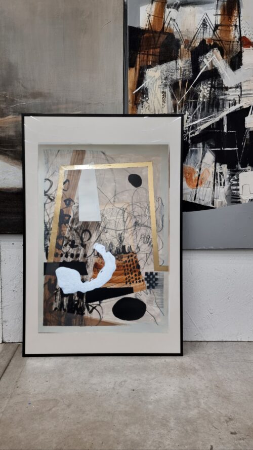 Małgorzata Wójcik, 2025, Kompozycja Abstrakcyjna Nr 22 , 50x70 cm, technika mieszana na papierze, sygn. na odwrocie