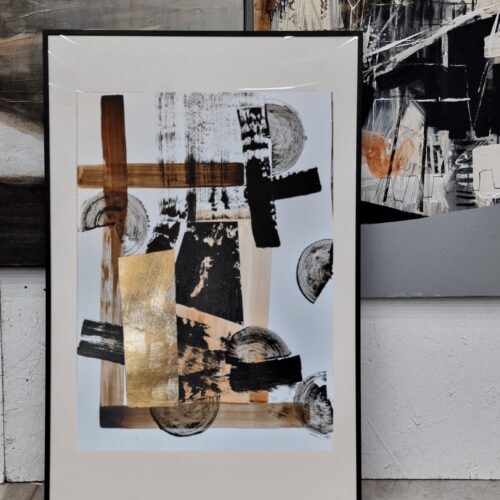 Małgorzata Wójcik, 2025, Kompozycja Abstrakcyjna Nr 24 , 50x70 cm, technika mieszana na papierze, sygn. na odwrocie