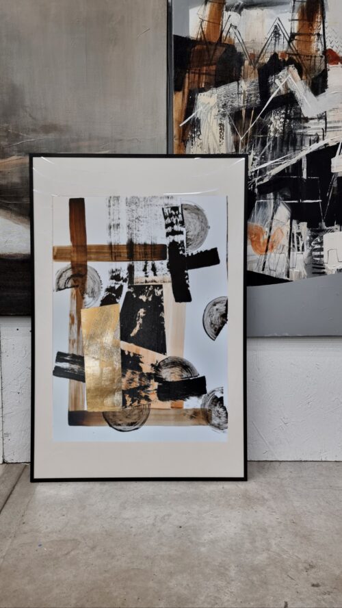 Małgorzata Wójcik, 2025, Kompozycja Abstrakcyjna Nr 24 , 50x70 cm, technika mieszana na papierze, sygn. na odwrocie