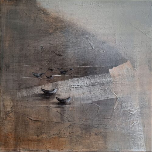 174.  Małgorzata Wójcik, 2025, cykl ''Odyseusze'', nr9,  30x30cm, akryl na płótnie, zabezpieczony werniksem, sygnowany na odwrociu